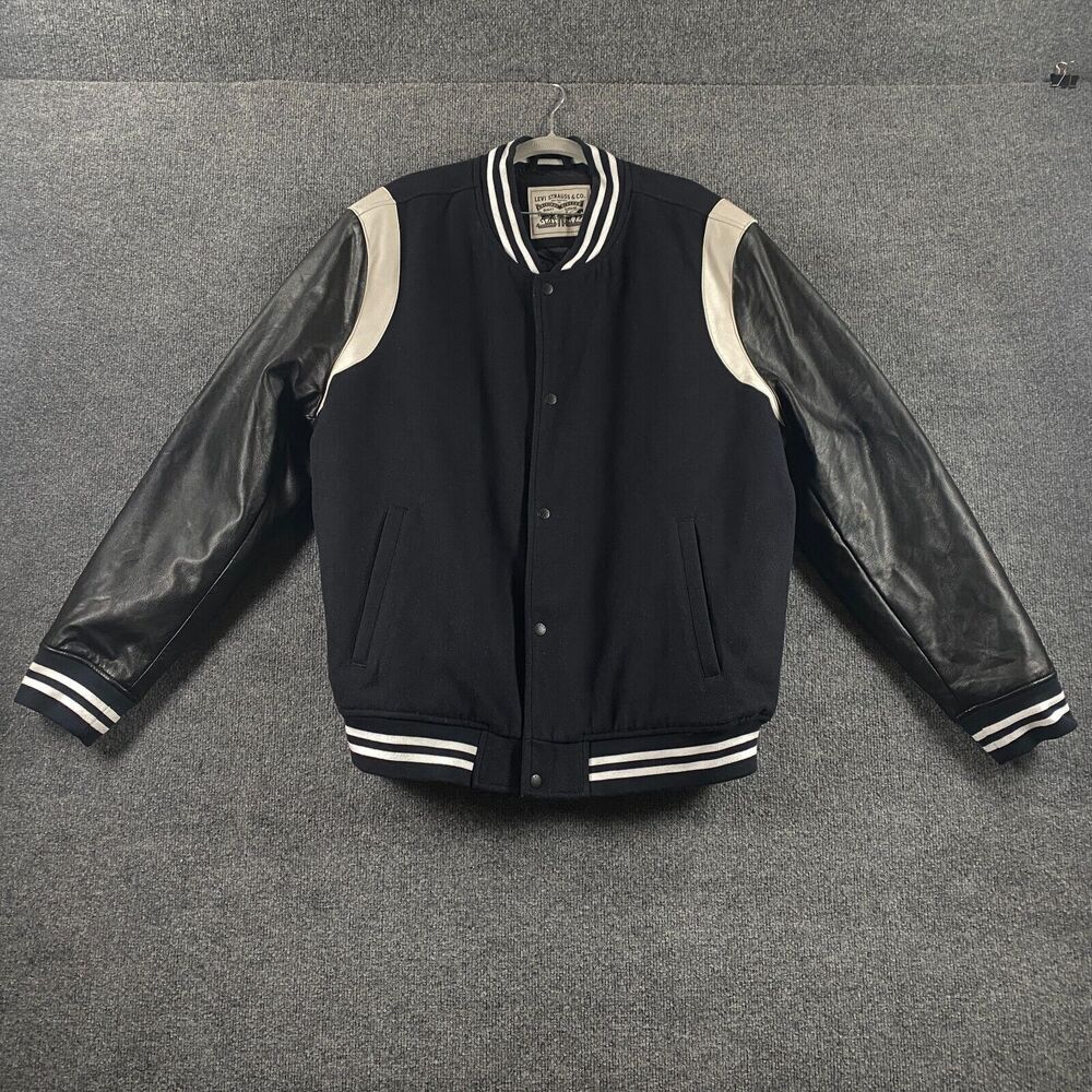 Men's Levi's Mixed Media Varsity Jacket - Navy - XXL